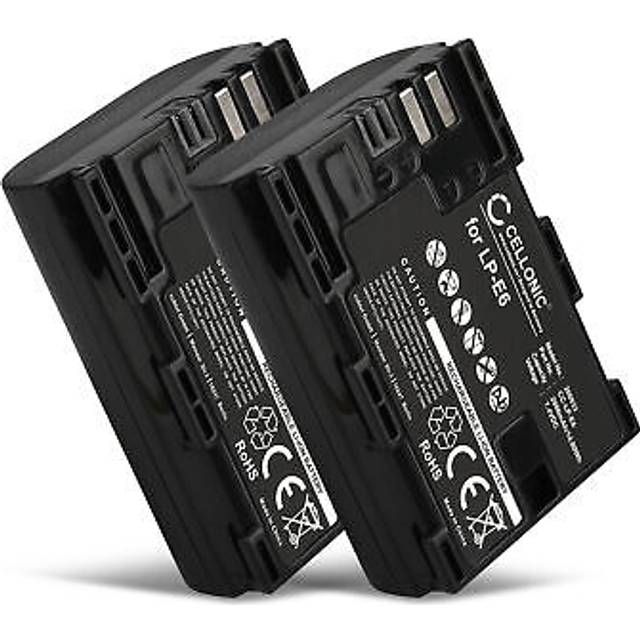 2x canon lp-e6 lp-e6n lp-e6nh battery replacement 2000mah