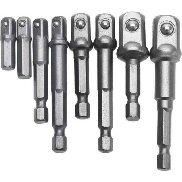 "8Pcs 1/4"" 3/8"" 1/2"" Magnetic Bit Holder Screwdriver Extension Adapter Hex/Square Screwdriver Assortment Conversion Lever Socket"