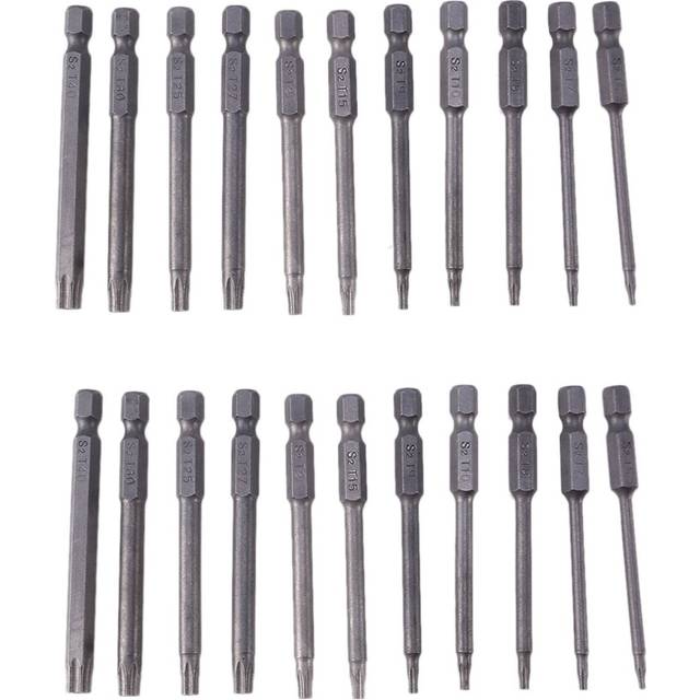 22Pcs 75mm Magnetic S2 Steel Screwdriver Bits Hex Torx Head T6/T7/T8/T9/T10/T15/T20/T25/T27/T30/T40