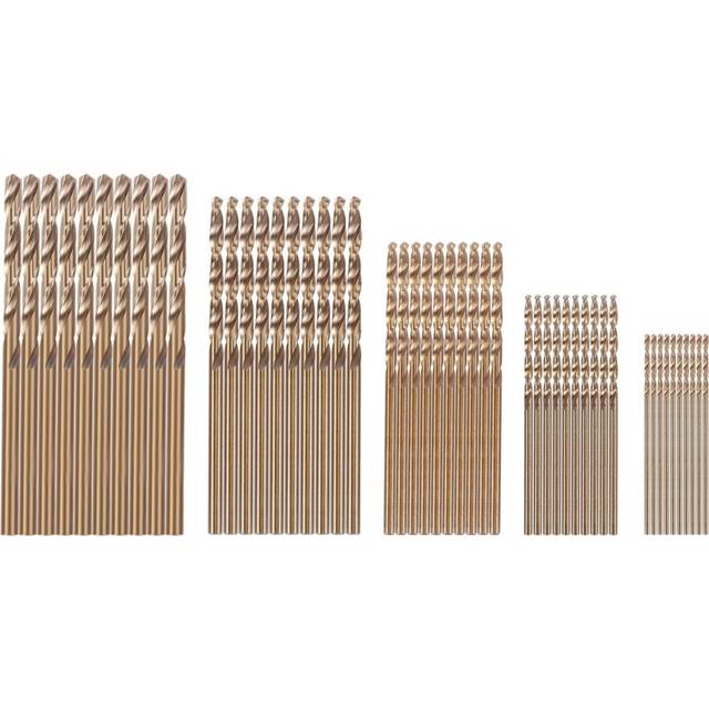 50Pcs Drillforce Tools M35 Cobalt Drill Bit Set,Hss-Co Drill Set 1-3Mm,For Drilling On Hardened Steel, Cast Iron&Stainless Steel