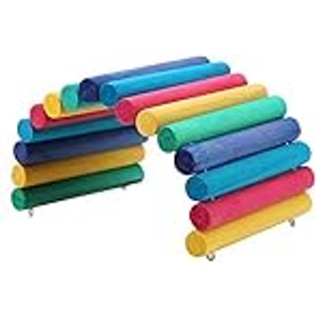 Wooden Ladder Hamster Chew Bridge Toy Reptile Hiding House Fence Climbing Bridge for Reptile Lizard Tortoise Hedgehog Small Animal Chew Toy (Rainbow)