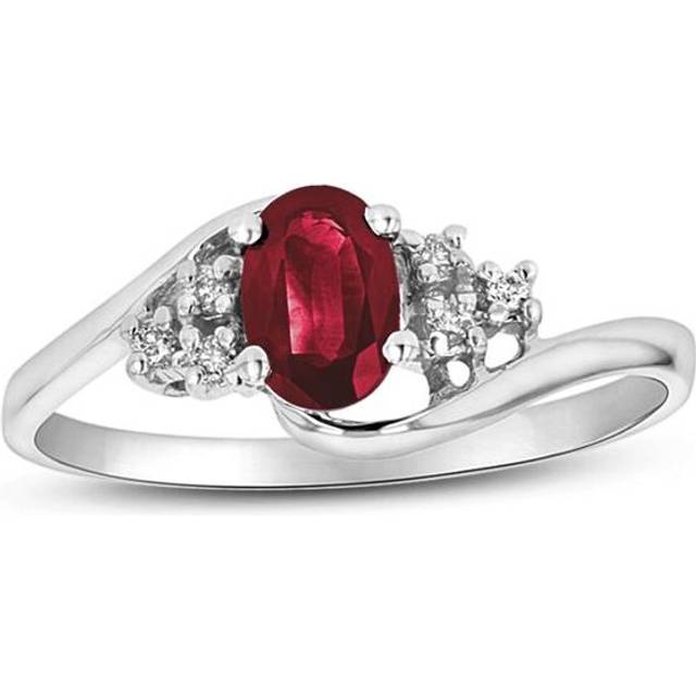 Louis Creations RL1475RD-5.5 0.46 CTTW Natural Heated Ruby & Diamond Fashion Ring Set, 14K Gold - Size 5.5