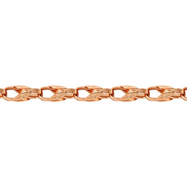 Jewelco London Ladies Solid 9ct Rose Gold Dutch Carved Tulip 10mm Gauge Chain Link Bracelet, 7.5 inch 19cm - JBB362-7.5