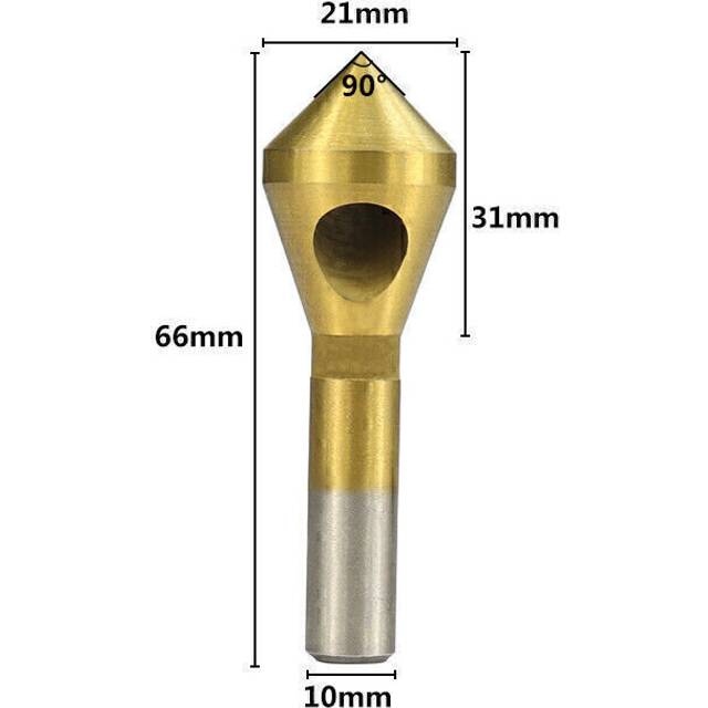 (  10-15) Countersink Deburring Drill Bit Chamfer Drill HSS Metal Taper Hole Ti-Coated