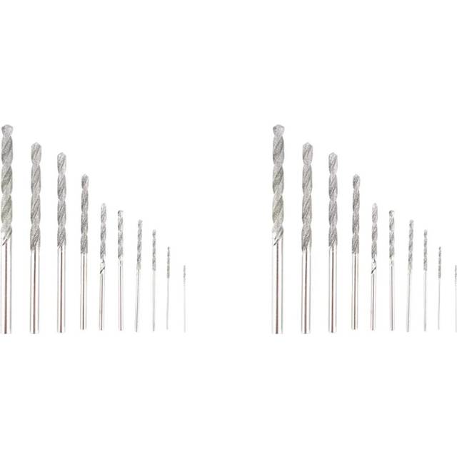 20 Pieces Diamond Drill Bits Set Twist Diamond Tip Drill Bit Heavy Duty Mini Diamond Drill Bit Set for Glass Tile