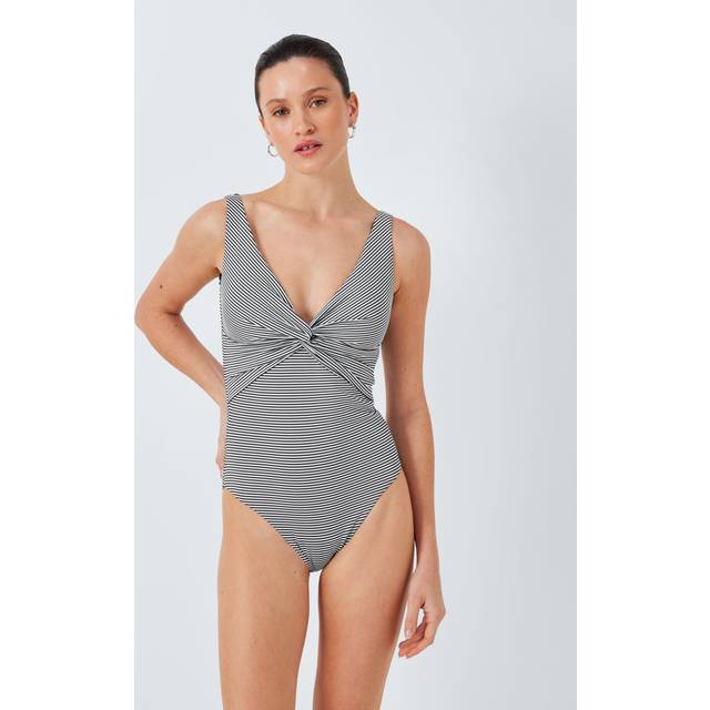 John Lewis St Tropez Stripe Twist Front Shaping Swimsuit