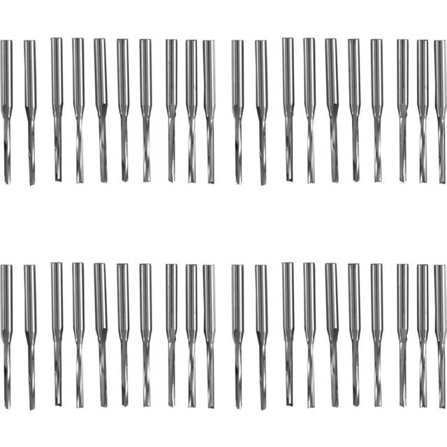 40 Pcs Two Straight End Mills Straight Slot Bit Wood Cutter Two Double Flute Bits 3.175X2X17mm for CNC Router