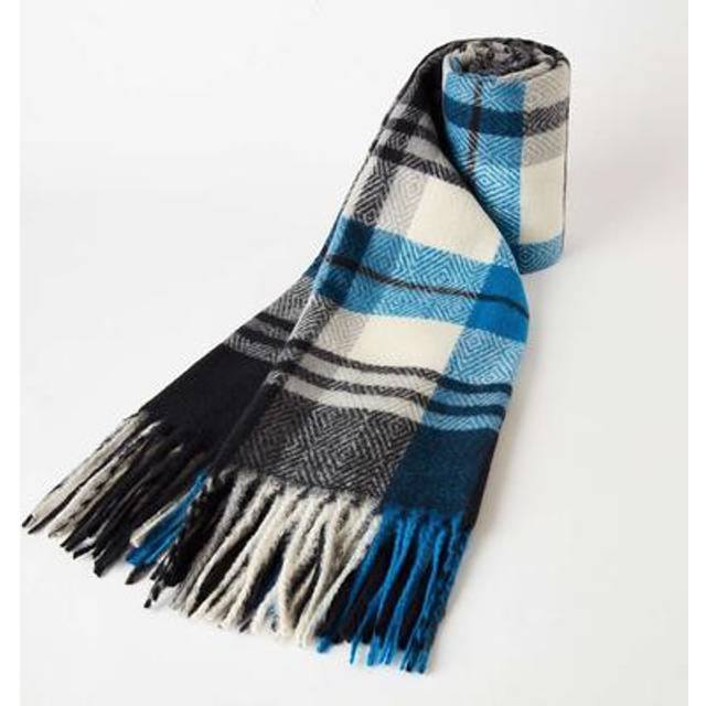 Check Scarf Blue L180 xW70cm
