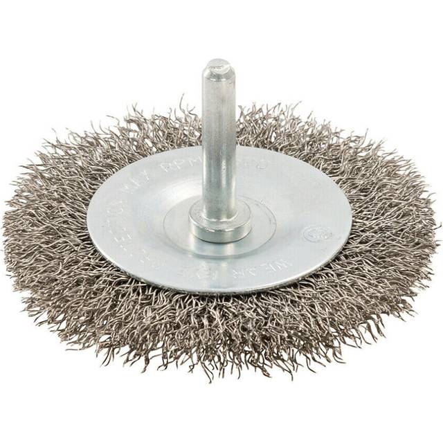 75mm Rotary Stainless Steel Wire Flat Brush 6mm Power Drill Shank Chuck Metal