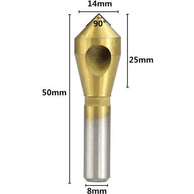 (  5-10) Countersink Deburring Drill Bit Chamfer Drill HSS Metal Taper Hole Ti-Coated