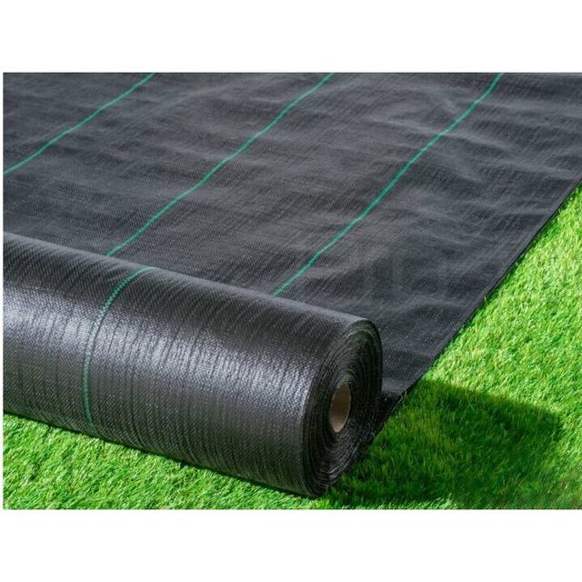 (2m x 50m) Weed Control Membrane Ground Cover Landscape Fabric  Heavy Duty Weed Suppressing Sheet 100gsm Free Pegs