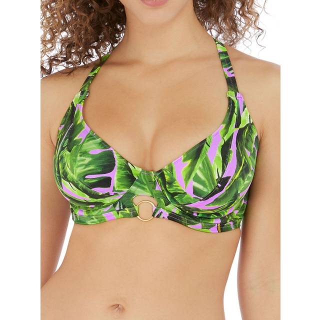 Freya Womens Jungle Oasis Bandeau Bikini Top - Green Nylon - Size 30E