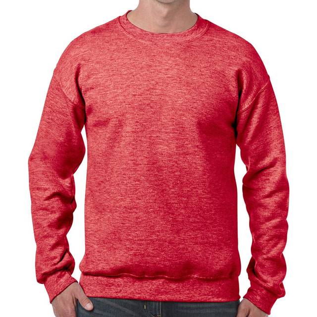 (Heather Sport Scarlet Red, L) Heavy Blend Blank Plain Basic Sweat Sweater Jumper Sweatshirt Fleece