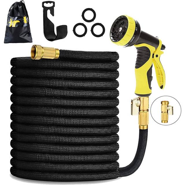 Garden Hose 50ft 15m Strongest Double Latex Inner Tube Prevent Leaking Magic Hosepipe with 9 Function