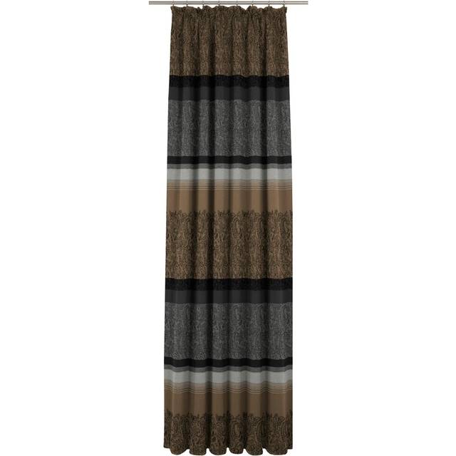 World Menagerie Rossett Pinch Pleat Room Darkening Single Curtain Grey / Brown 132cm Width x 245cm Drop