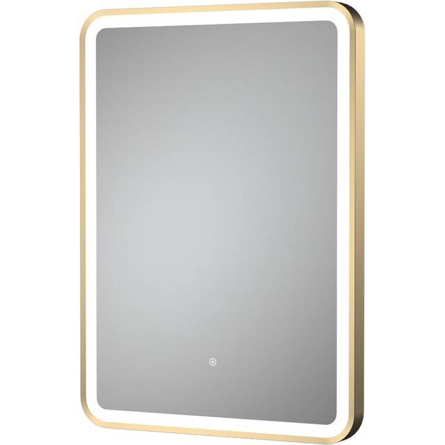 Nuie hydrus touch sensor 700mm x 500mm brushed brass framed mirror | lq702