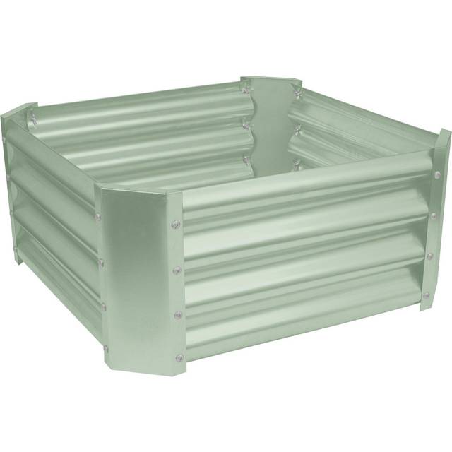 60cm x 60cm Square Galvanised Steel Raised Garden Bed - Green