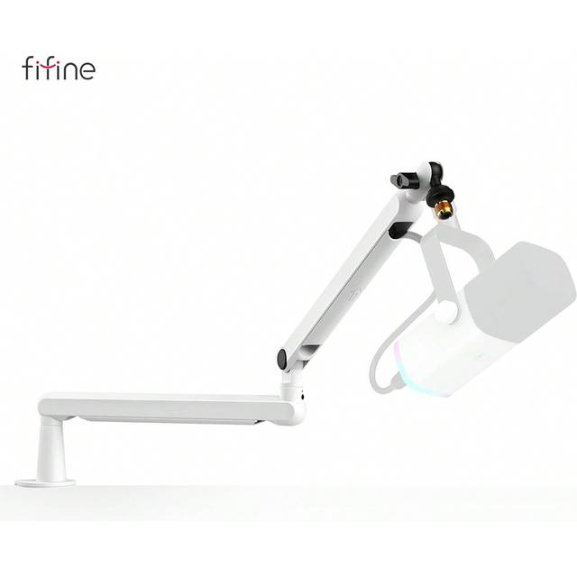 FIFINE Low Profile Boom Arm Microphone Stand, Adjustable Metal Mic Boom Arm Stand With Cable Management Channel, Desk Clamp, Screw Adapter, For Recording/Str