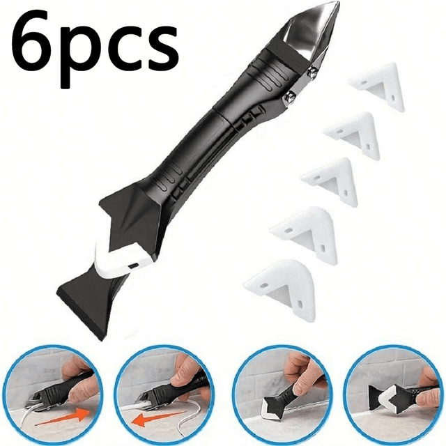 SHEIN 7-In-1 Silicone Scraper, Caulking Tool, Sealant Smoothing Tool, Aged Glue Scraping Tool