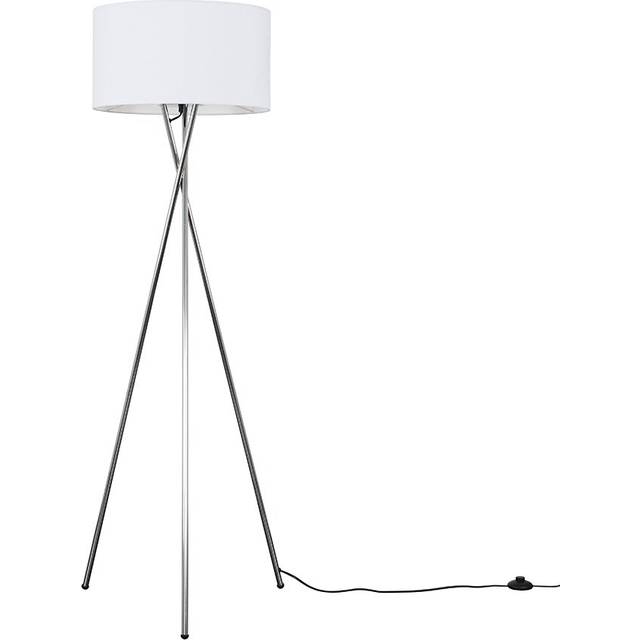 Miron 155cm Camden Tripod Floor Lamp with Large Reni Shade - Chrome (153cm H X 62cm W X 62cm D)