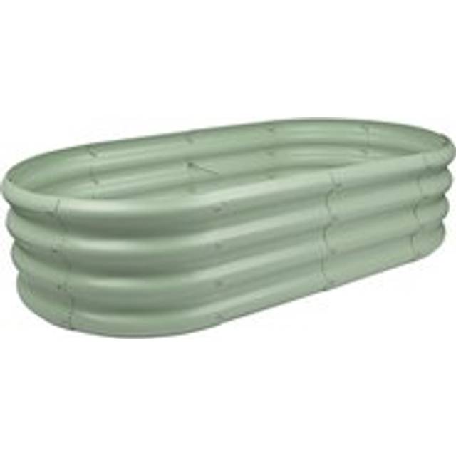 120cm x 60cm Rounded Galvanised Steel Raised Garden Bed - Green