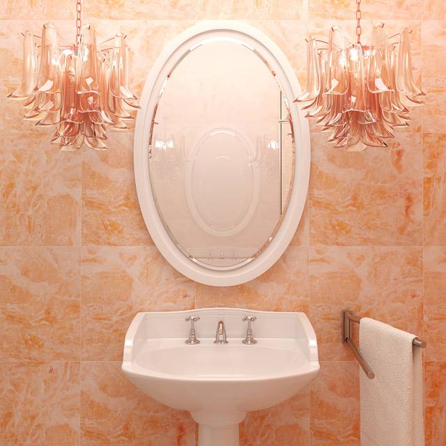 Atsutoshi Modern Bathroom Interior by Poligonchik - Wrapped Canvas Graphic Art (30cm H x 30cm W x 3.8cm D)