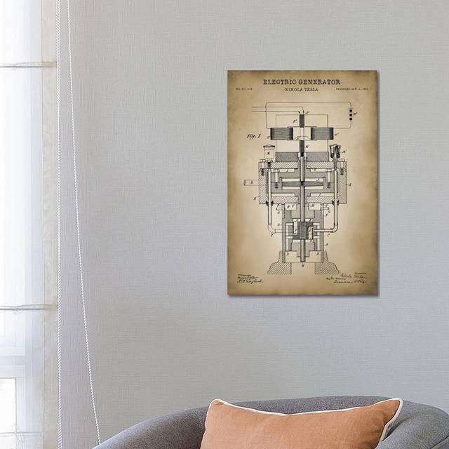 Tesla Electric Generator, Beige (66.04 cm H x 45.72 cm W x 3.175 cm D)