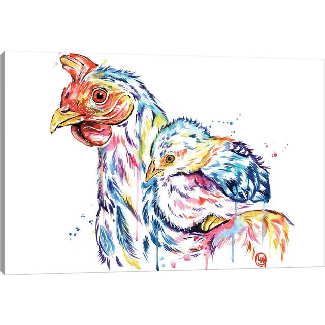 Chickens - Safe at Home by Lisa Whitehouse - Wrapped Canvas Graphic Art (101.6 cm H x 66.04 cm W x 1.91 cm D)