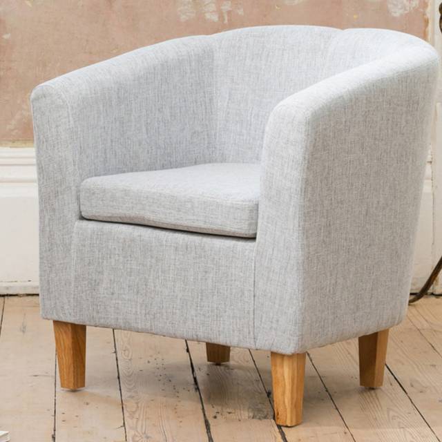 Alderwood 68cm Wide Fabric Tub Chair Armchair - Light Grey - One Size