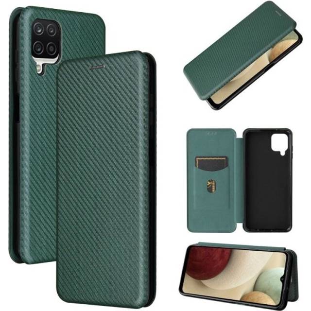 Samsung A42 5G Flipfodral Kortfack CarbonDreams Grön