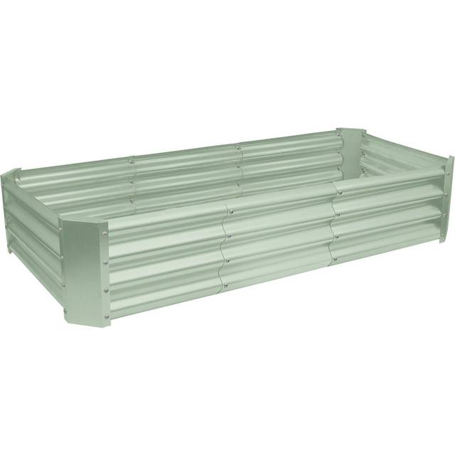 Harbour Housewares Rectangle Galvanised Steel Raised Garden Bed - 180cm x 90cm - Green, Green