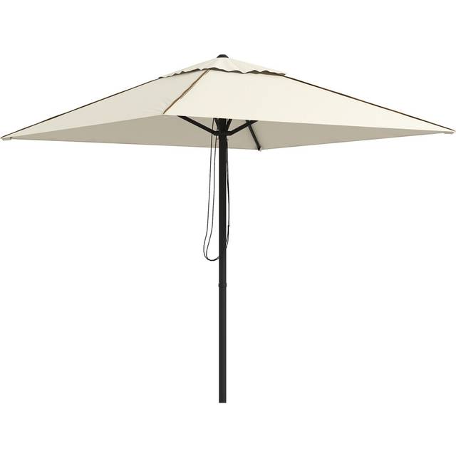 Outsunny Sun Parasol with Vent - Table Umbrella for Patio - Garden - Pool - Grey - Beige | TJ Hughes