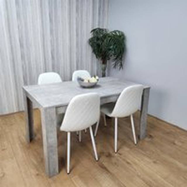 Kosy Koala Wooden Rectangle Dining Table Set - Dining Room Sets with Dining Table and Chairs for Kitchen, Restaurant, Coffee Shop, Domestic Use, Grey and White, Multi
