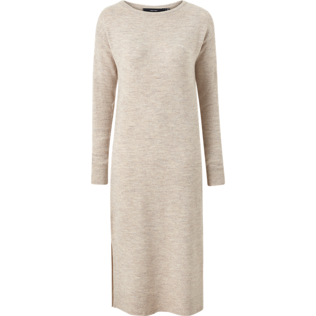 Vero Moda Womens Lefile Midi Jumper Dress in Natural - Size 6 UK