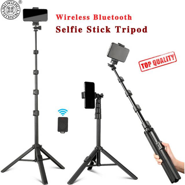Foldable Wireless Selfie Stick Tripod with Remote Controller for Smartphone
