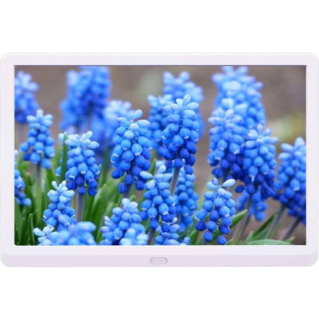 (White) 15'' HD Photo Picture Frame Clock MP4 Movie Player+Remote Control