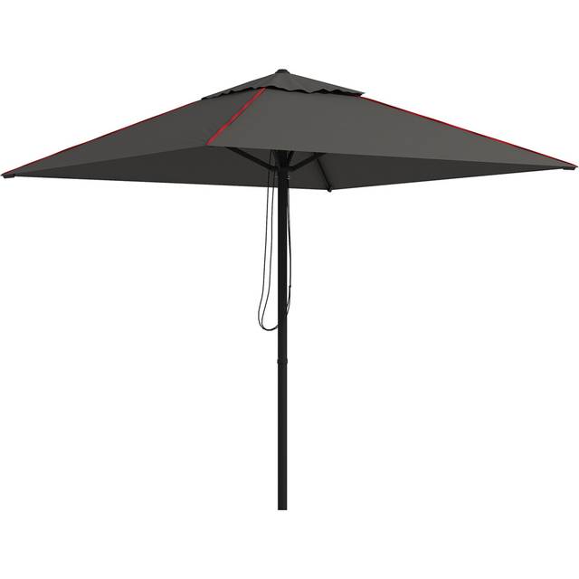 Outsunny Sun Parasol with Vent, Table Umbrella for Patio, Garden, Pool, Grey, Grey