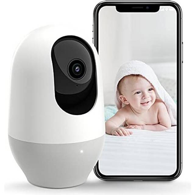 nooie Baby Monitor WiFi Baby Monitor with Camera 360-degree Baby Camera with 2K Night Vision Video Baby Monitor Camera, AI Motion Tracking Sounds and