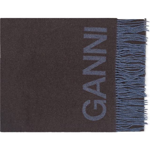 Two-Tone Logo Scarf - Shaved Chocolate - Embracing its Nordic heritage without limiting itself to traditional minimalism, Ganni seeks a more effortless and playful approach to design. Leaving plenty of room for experimentation, the label's fresh approach to femininity injects bold colour palettes and comfortable fits into your everyday wardrobe.