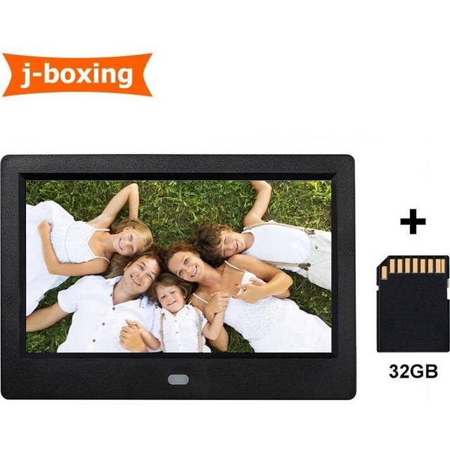 (Black) 7 inch LCD digital photo frame with desk frame Calendar HD Photo Frames Electronic Album Photo Music Movie with 32GB SD Card