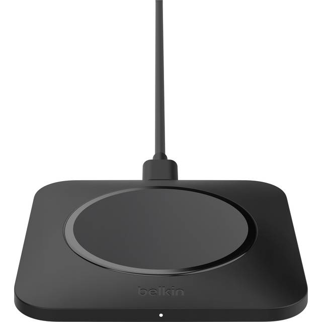 Belkin BoostCharge Pro Universell trådlös laddare 15W med enkel justering, 15 W snabbladdning för Apple iPhone, Samsung Galaxy, Apple Airpods Pro och andra enheter med MagSafe - Svart