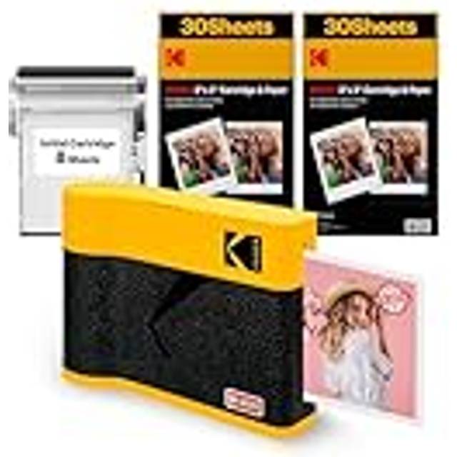 KODAK Mini 3 ERA 4PASS Portable Photo Printer 68 sheets (7,6x7,6cm) (Printer + included, Yellow) yellow