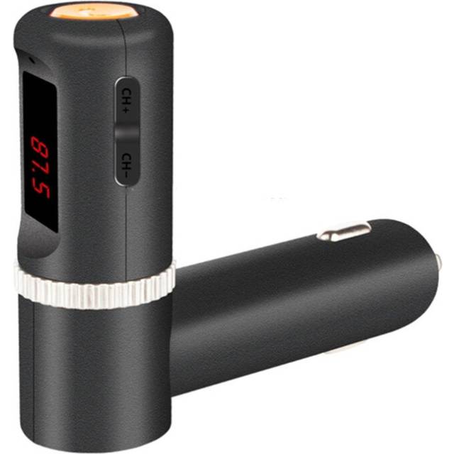 BC08 Dual USB Car Charger Bluetooth FM Transmitter Kit, Support LCD Display / Hands-free(Black)