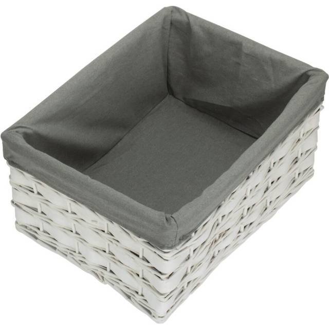 White Grey LinedScandi Storage Basket With Grey Lining - Extra Large