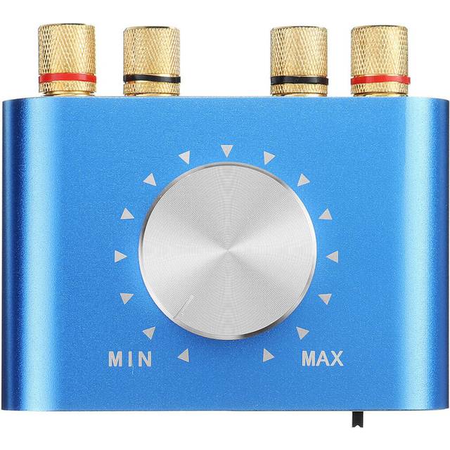 (Blue, EU Plug) 100W Portable Amplifier Stereo Audio Sound Amplifiers Power Amp 2 Channel
