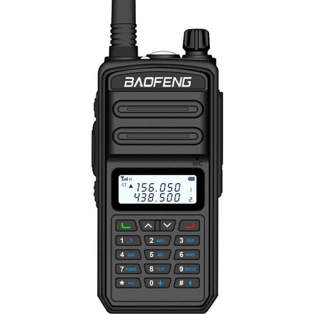 (Black, EU Plug) 5W 1800mAh UV Dual Three Band Two-way Handheld Radio Walkie Talkie 128 Channels Sea Land LED Flashlight Outdoor Intercom Civilian Int