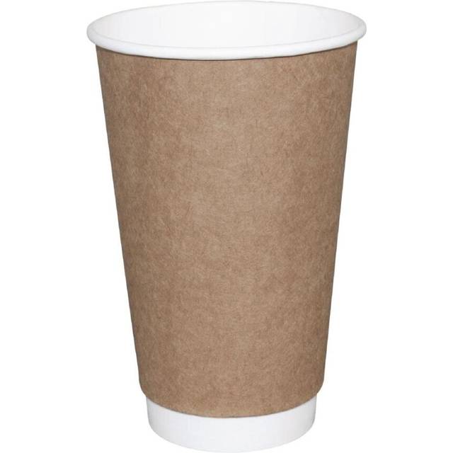 Fiesta Recyclable Coffee Cups Double Wall Kraft 225ml / 8oz (Pack of 25)