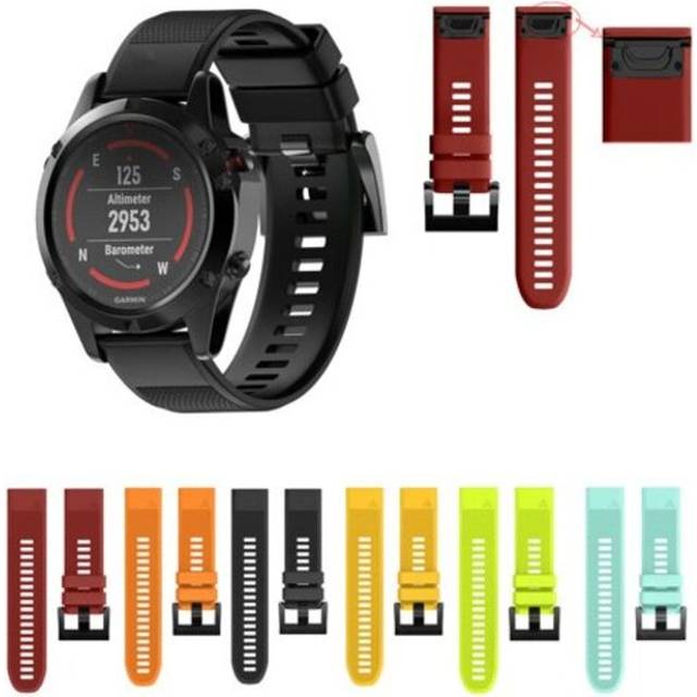 22Mm Quick Release Sport Silicone Watch Band Strap Tool For Garmin Fenix 5 Red Watch Bands