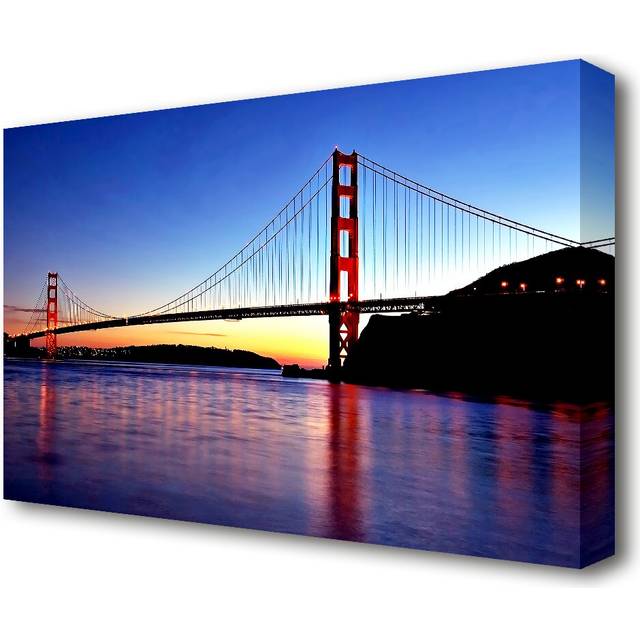 San Francisco Golden Gate Bridge Sunrise - Wrapped Canvas Photograph Print (35.6 cm H x 50.8 cm W)