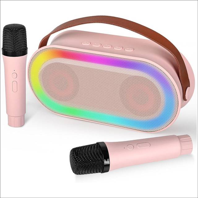 Outdoor Speaker Mobile Phone Microphone Set, with A Microphone, Children's Family Ktv Colorful Light Audio